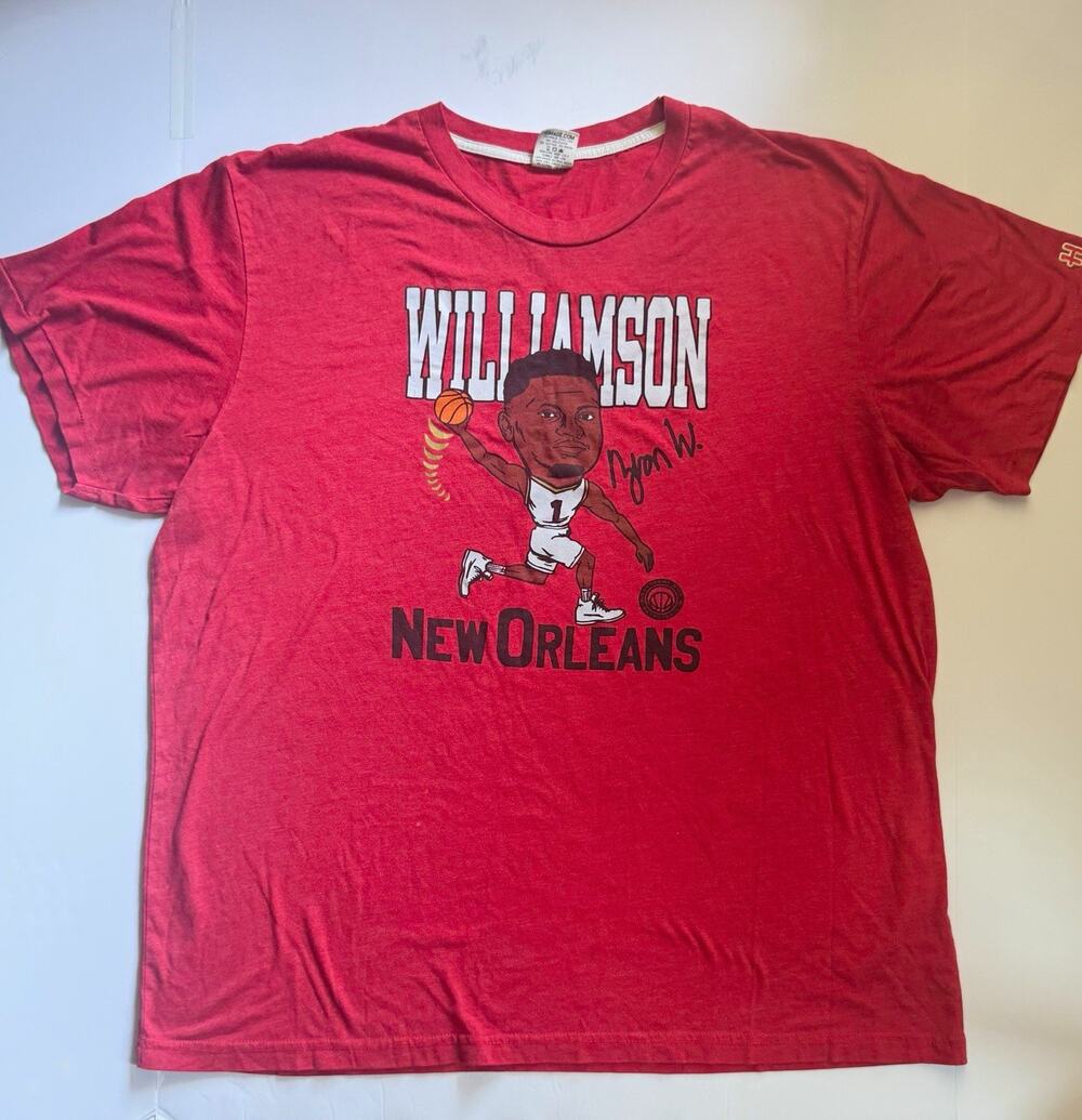 Homage Zion Williamson New Orleans Basketball Graphic T-Shirt Men’s XXL Red